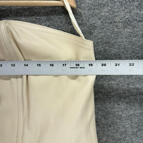 Unbranded Skirt Suit Women 2X Plus Beige Zipper Strapless A-Line Midi Leather - Picture 3 of 5